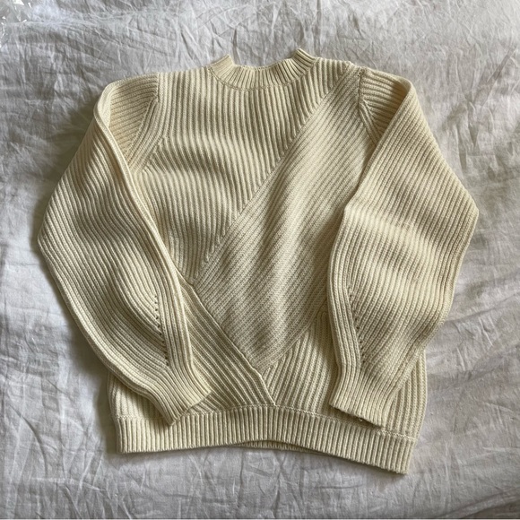 Sezane White Crew Neck Sweater - Picture 3 of 5